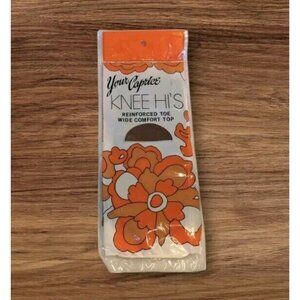 NOS Pantyhose Your Caprice Knee High Nylon Groovy Nerd Stockings Office Prop Vtg